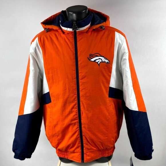 Broncos Jacket Denver Starter PRO LINE Hooded Jacket SMALL MEDIUM LARGE XL 2X